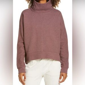 ZELLA Carey Ridge Funnel Neck Pullover In Maroon M